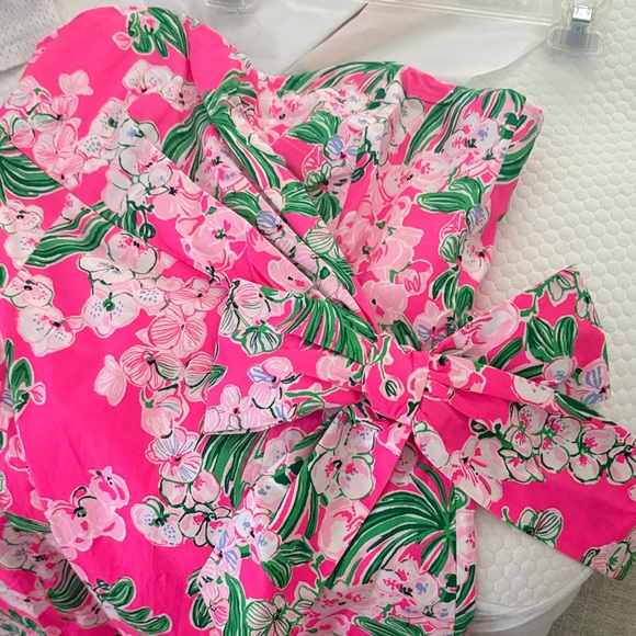 Lilly Pulitzer Pink and Green Strapless Dress - Picture 4 of 4